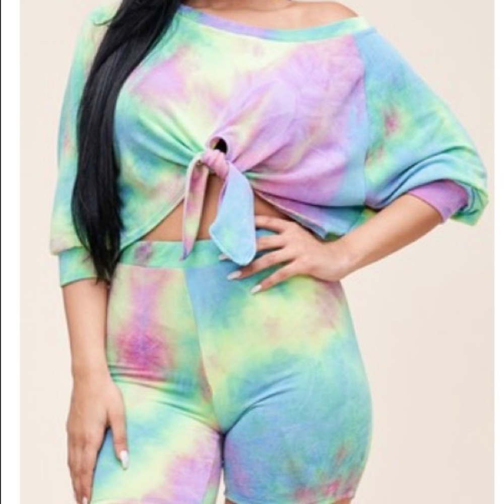 Tie Dye For Biker Shorts Set
